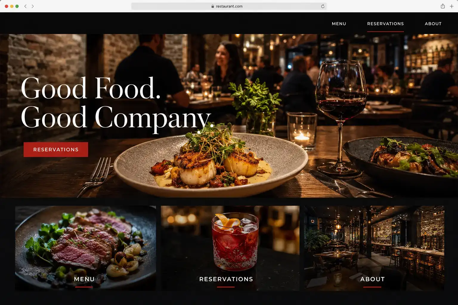 Cozumel Kitchen one-page website example